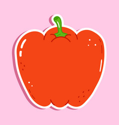 Cute Funny Red Bell Pepper Sticker Character