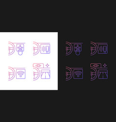 Advanced Car Technologies Gradient Icons Set