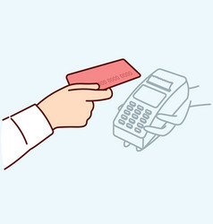 Bank Card And Pos Terminal In Hands Of Person