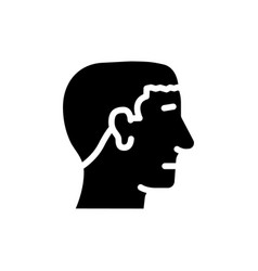 Caesar Hairstyle Male Glyph Icon