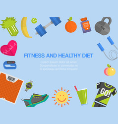 Flat healthy lifestyle poster Royalty Free Vector Image