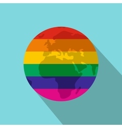 Rainbow flat icon with shadow Royalty Free Vector Image