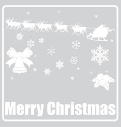 Gray Icon With White Silhouettes Merry Christmas