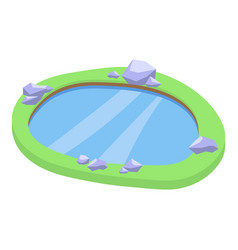 Home Lake Icon Isometric Style