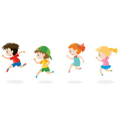 Four Children Running Around