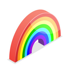 3d Isometric Flat Icon Of Colourful Rainbow