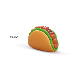 3d Realistic Taco On White Background