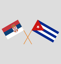 Crossed Flags Of Serbia And Cuba