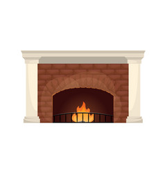 Brick Fireplace In Classic Style