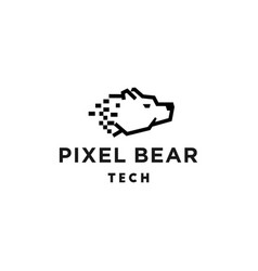 Pixel Bear Logo Design Abstract Tech Polar