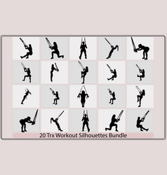 Silhouettes Of Men And Women Doing Trx Exercises