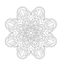 Stylized Mandala With Floral Pattern For Coloring