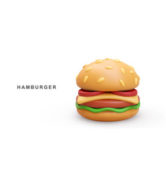 3d Realistic Hamburger On White Background