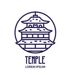 Asian Temple Or Palace Logo In Line Art