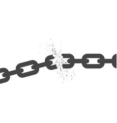 Broken Steel Chain Links Freedom Concept Flat