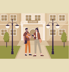 Flat Design Of College Students In University