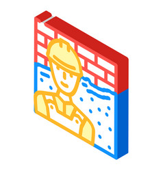 Plasterer Worker Isometric Icon