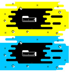 White Tape Measure Icon Isolated On Black