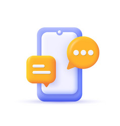 Chat Orange Speech Bubble On Mobile Phone Screen