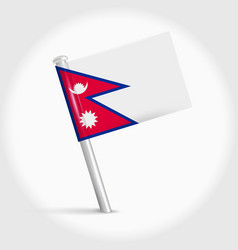 Nepal Map Pin Flag 3d Realistic