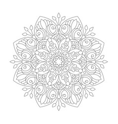 Stylized Mandala With Linear And Floral Pattern