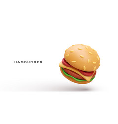 3d Hamburger On White Background