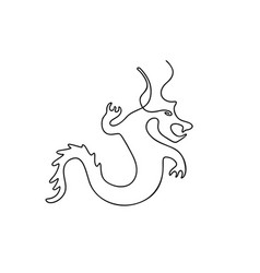 Dragon In Line Art Style Isolated On