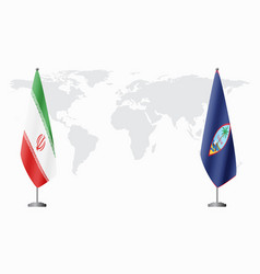 Iran And Guam Flags For Official Meeting