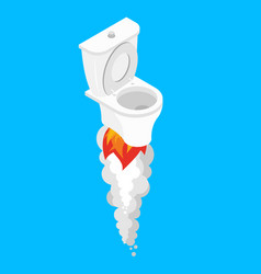 Toilet Rocket Wc Turbine Blast Off Flames