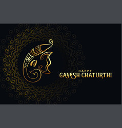 Black And Golden Happy Ganesh Chaturthi Festival