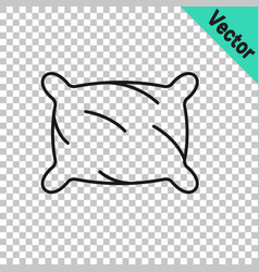 Black Line Rectangular Pillow Icon Isolated On