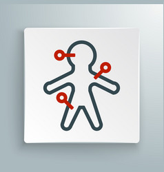 Line Voodoo Doll Icon Isolated On White Background