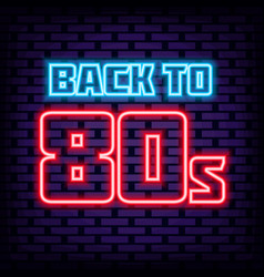 Back To 80s Neon Sign Glowing With