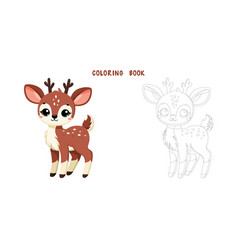 Coloring Book Of Cute Deer