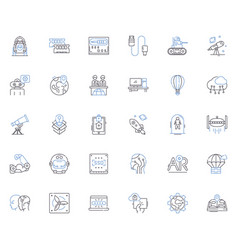 Digital Automation Line Icons Collection