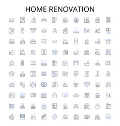 Home Renovation Outline Icons Collection