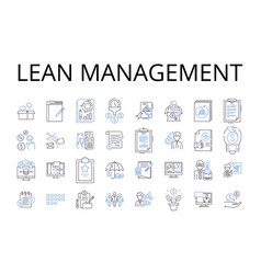 Lean Management Line Icons Collection Agile