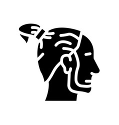 Man Bun Hairstyle Male Glyph Icon