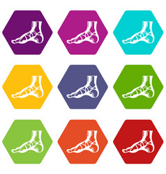 Xray Of Foot Icons Set 9