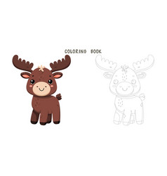 Coloring Book Of Cute Elk