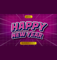 Happy New Year Cartoon 3d Editable Text Effect