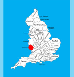 Map Herefordshire West Midlands United Kingdom