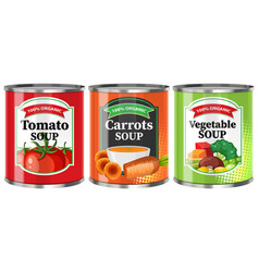 Vegetable Soup Food Cans Collection