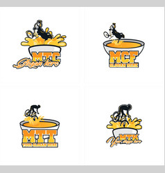 Set Of Mountain Bike Restaurant Food Soup Logo