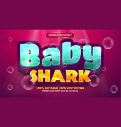 Baby Shark 3d Editable Text Effect Cartoon Style