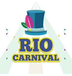 Colored Rio De Janeiro Carnival Poster With Hat