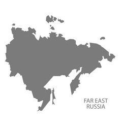 Far East Russia Map Grey