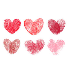 Fingerprint Hearts Red Prints Of Thumb Finger