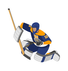 Isometric Hockey Goalkeeper Composition