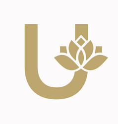 Letter U Flower Concept For Botanic Symbol Beauty